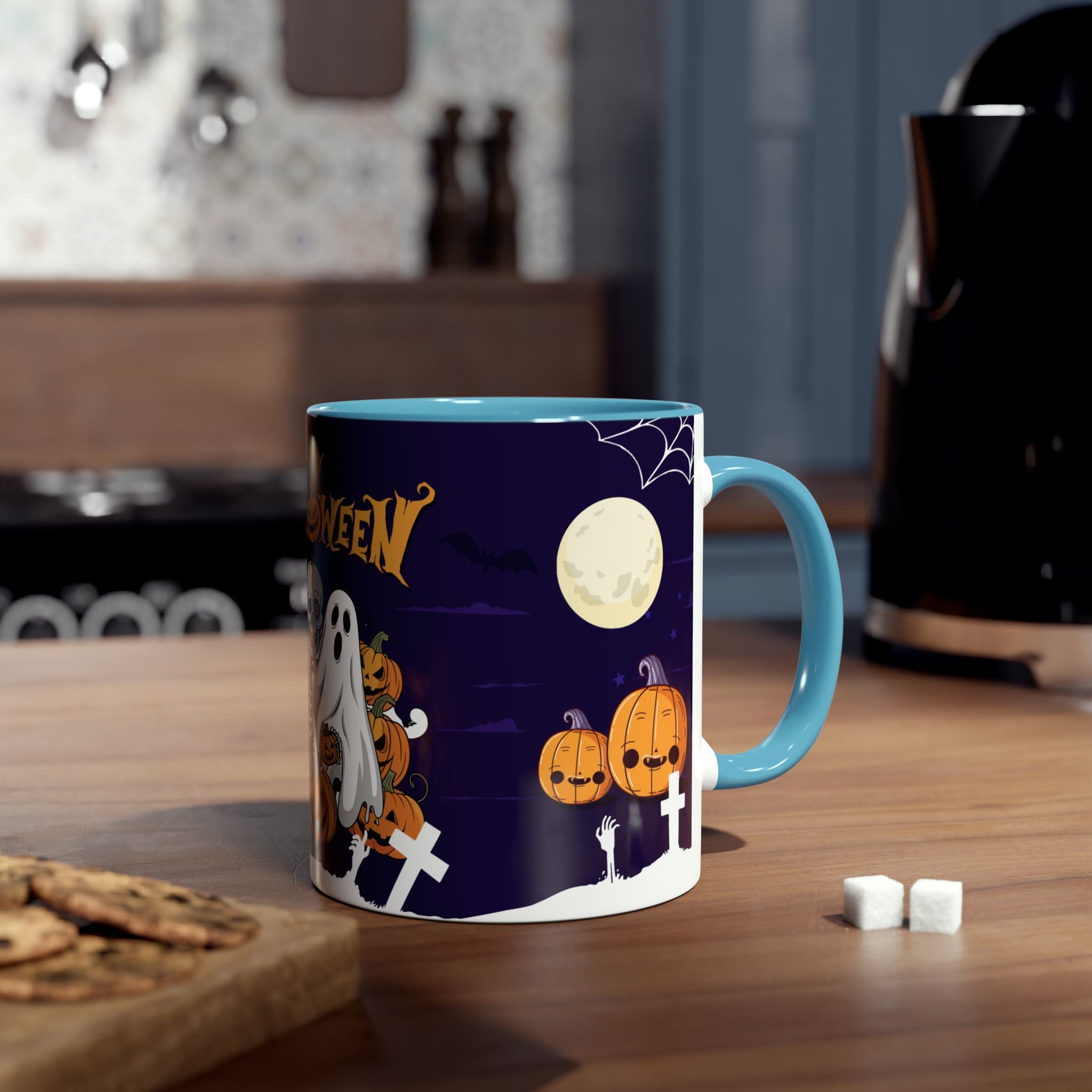 Halloween is Better with Skeleton | Two-Tone Coffee Mugs